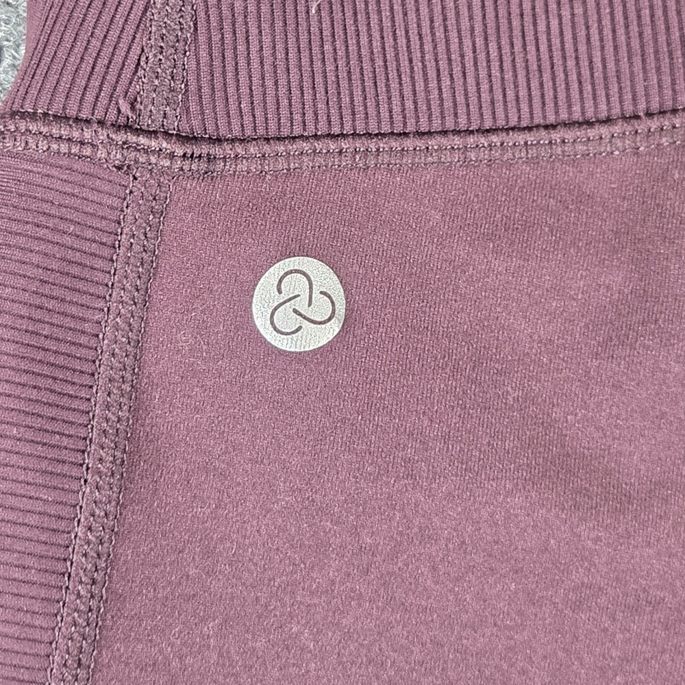 Zella Moto Ribbed High Waist Leggings Women Medium Burgundy Plum Yoga Pants - Picture 7 of 11